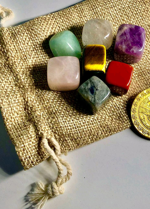 Чакральные камені для рейки reiki йога 7 чакр гармонія +подарунок4 фото