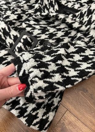 Білий жіночий жакет піджак однотонний блейзер розмір л кардиган гусячі лапки піджак із поясом7 фото