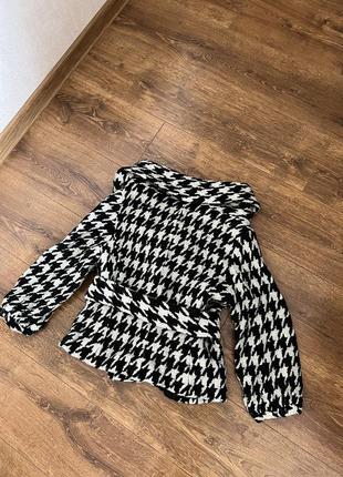 Білий жіночий жакет піджак однотонний блейзер розмір л кардиган гусячі лапки піджак із поясом9 фото