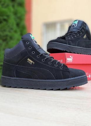 Чоловічі кросівки puma black suede чорні