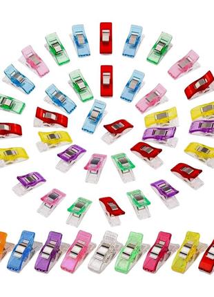 Пластиковые зажимы для шитья 50 шт разноцветные