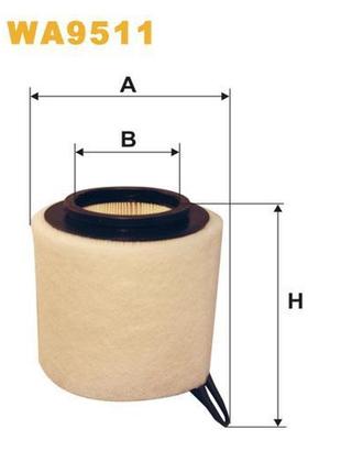 Фильтр воздушный bmw serie 1 (e81 e82 e87 e88), serie 3 (e90 e91 e92 e93), serie x1 - wix filters (wa9511)