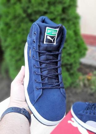 Мужские кроссовки puma suede blue синие7 фото