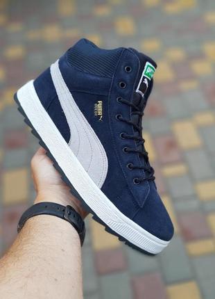 Мужские кроссовки puma suede blue синие9 фото