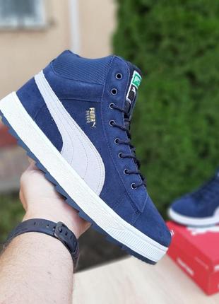 Мужские кроссовки puma suede blue синие5 фото