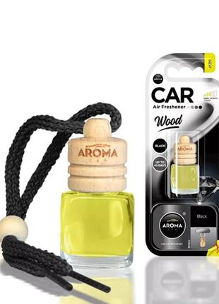 Автомобільний ароматизатор aroma car wood - black 6 мл (631180)