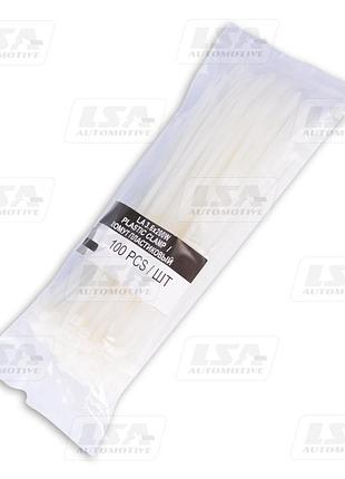 Хомут пластик 200*3,6 білий (100 шт) lsa — (tkuv200*3.6w)