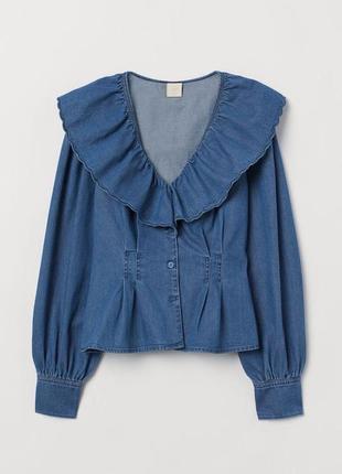 H&m джинсовая блузка.1 фото