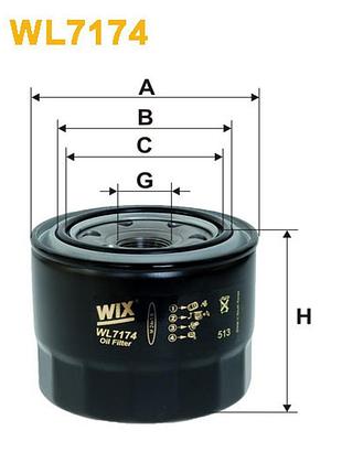Фільтр оливний daihatsu delta; toyota camry ff, carina e, carina ff, carina ii, corolla wix filters (wl7174)
