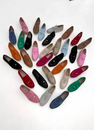 Жіночі туфлі лофери замшеві3 фото