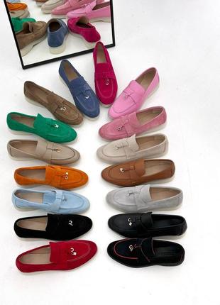 Жіночі туфлі лофери замшеві1 фото