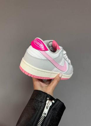 Найк сб данк лова розовые nike sb dunk low « light grey / pink»4 фото