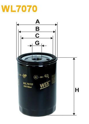 Фильтр масляный abg; agria; atlas; atlas copco; benford, bobcat; bomag; deutz, f.u.t. s wix filters wl7070-12