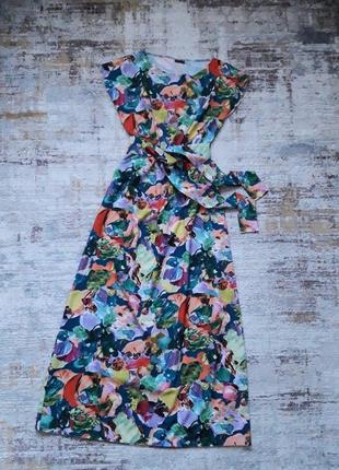 Длинное платье макси сарафан цветочный принт, размер 44-46