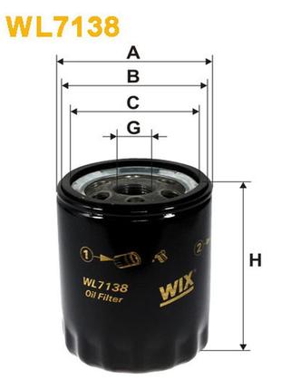 Фильтр масляный alfa romeo 145, 146, 164, 33; fiat 127, fiorino, panda; innocenti koral; wix filters (wl7138)
