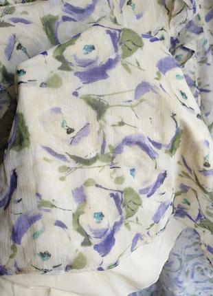 Шифоновое платье-миди в цветы рюши9 фото