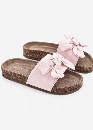 Шльопанці reserved kids girl ribbon slip on slippers pink 35 розмір1 фото