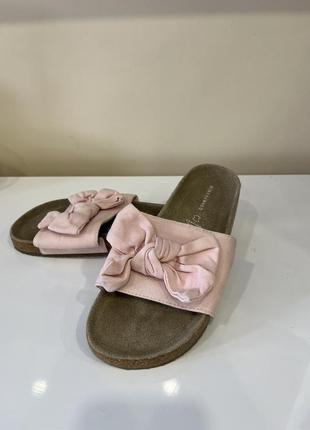 Шльопанці reserved kids girl ribbon slip on slippers pink 352 фото