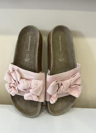 Шльопанці reserved kids girl ribbon slip on slippers pink 354 фото