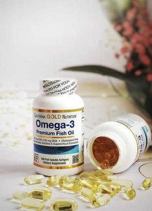 California gold nutrition, omega 3, 100шт.1 фото