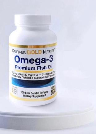 California gold nutrition, omega 3, 100шт.2 фото