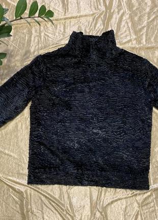 Стильный теплый свитер под каракуль topshop xs-s2 фото