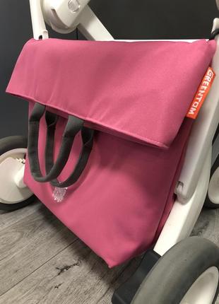 Сумка шопер торба для мами до візочка коляски гринтом грінтом greentom pink рожева