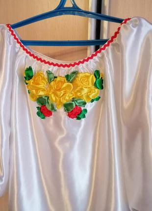 Жіноча сорочка вишита стрічками, троянди2 фото