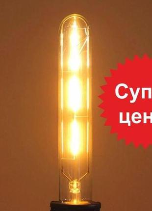Лампа едісона світлодіодна t30-185 led трубчаста ретро лампочк...