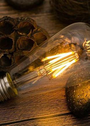 Led лампа эдисона st64 светодиодная лампочка эдисона st-64 фил...