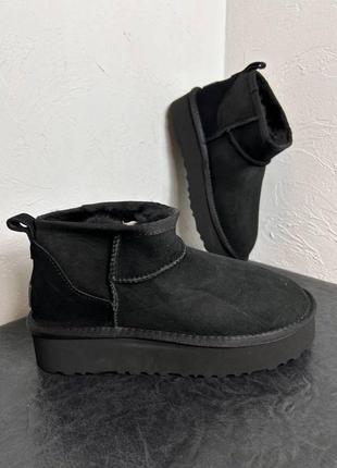 Ботинки ugg ultra mini platform premium black зима3 фото