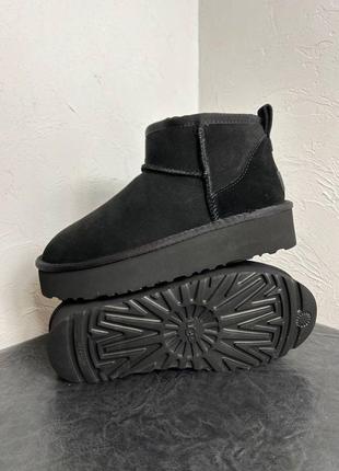 Ботинки ugg ultra mini platform premium black зима9 фото