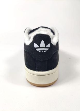 Кросівки, тепленькі adidas campus black white winter fur5 фото