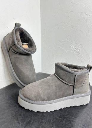 Ботинки ugg ultra mini platform premium black зима12 фото