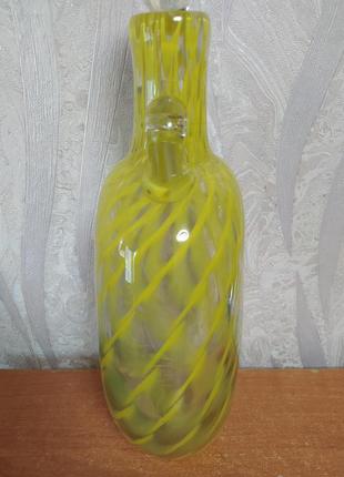 Бутылка,штоф.лимонное стекло.5 фото