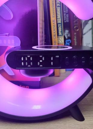 Мультифункціональна бездротова rgb лампа з безпровідною зарядкою на акамуляторі g63 чорна
