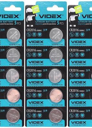 Батарейка-таблетка літієва videx cr2016 5000lc 3v silver 1 шт. (код: bat2016)4 фото