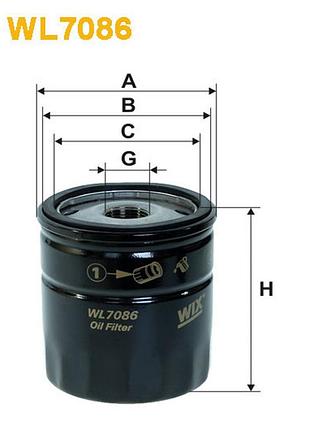 Фильтр масляный aro; citroen; daihatsu; fiat; fsd nysa fso polonez; hyundai; iveco; lada wix filters wl7086-12