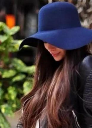Фетрова темно синя шляпа