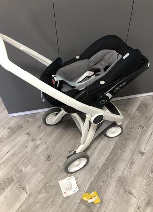 Автолюлька maxi cosi pebble plus на раме greentom грентом. гринтом3 фото