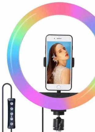 Світлодіодна кільцева лампа mjj-33 usb led rgb з тримачем