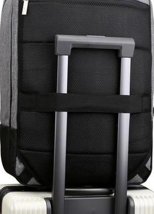 Сумка рюкзак трансформер для ноутбука 15,6" противоударный с usb и кодовым замком черный ( код: ibn035b )10 фото