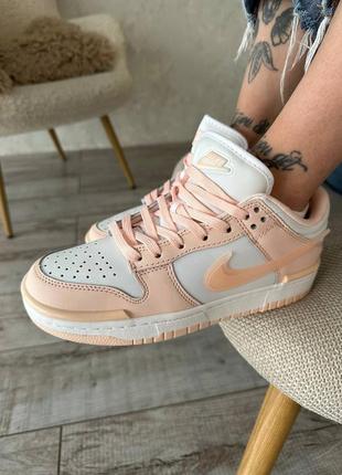 Жіночі кросівки nike dunk low twist coral/white2 фото