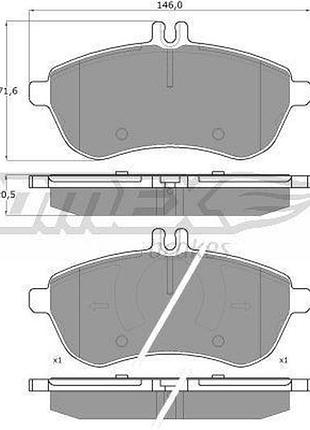 Тормозные колодки передние mercedes c-class w204, e-class w212, c207 tomex - (tx 16-02)