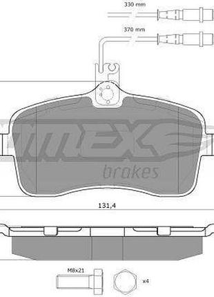Тормозные колодки передние дисковые peugeot 407 2004- tomex - (tx 14-67)