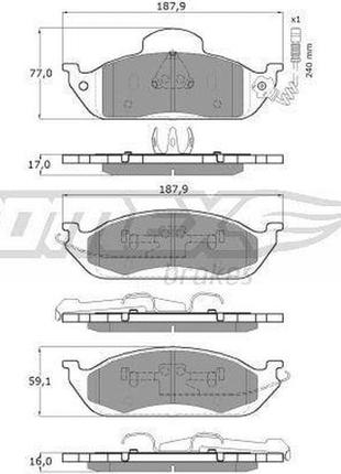 Тормозные колодки передние дисковые mercedes m class, ml (w163) tomex - (tx 12-83)