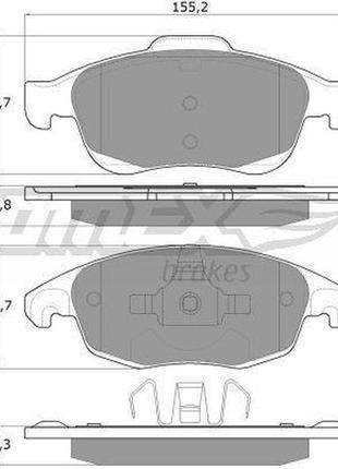 Тормозные колодки передние дисковые citroen berlingo, c4, ds4, ds5 tomex - (tx 14-84)