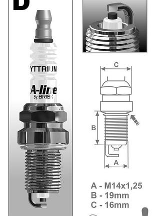 Свеча зажигания brisk dr17ycy-1a-line 36 - kia, toyota, mazda - (0017)