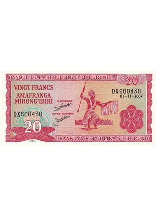 Бурунді 20 франків 2007 р. unc