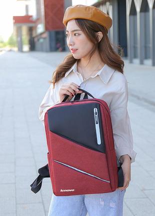 Рюкзак противоударный для ноутбука 15,6" lenovo леново красный ( код: ibn030r4 )1 фото